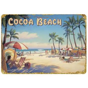 Naujas Vintage Retro Metalo Cocoa Beach Florida Lauko Gatvės Ir Namų, Baras, Klubas Virtuvės Restoranas Sienos Meno Dekoro Apnašas Ženklai 1