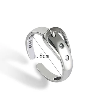 Reguliuojamas Žiedo Mados Formos Diržo Sagtis Rodomojo Piršto Žiedą, Elegantiška Moteriška Sidabrinė Spalva Atidaryti Žiedas Paprastumo Moterų Papuošalai