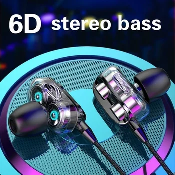 6D Stereo In-Ear 3.5 mm Ausinės Ausinių Sporto Ausines Sporto Ausinių NAUJA Stereo Laidinio Ausines į 