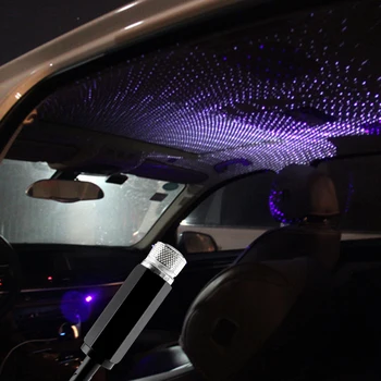 Automobilių Stogo Star Šviesos Interjero LED Žvaigždėtą Lazeriu Atmosferą Aplinkos Projektorius už 