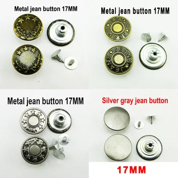50PCS 17MM kelnės metalo STAR džinsai mygtukas siuvimo, drabužių priedų, drabužių sagos jean JMB-268H