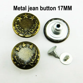 50PCS 17MM kelnės metalo STAR džinsai mygtukas siuvimo, drabužių priedų, drabužių sagos jean JMB-268H