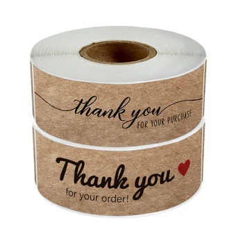 120pcs/roll 7.5*2.5 cm Kraft Popieriaus, Lipdukų Dėkojame už Jūsų Užsakymo Pirkinių Vyniojimo Dekoratyviniai Lipdukai, Etiketės
