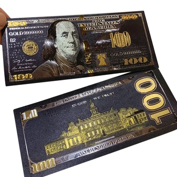 10vnt/Daug Senovinių Juodojo Aukso Folija 100 USD Valiuta Atminimo Dolerių Banknotų Dekoras