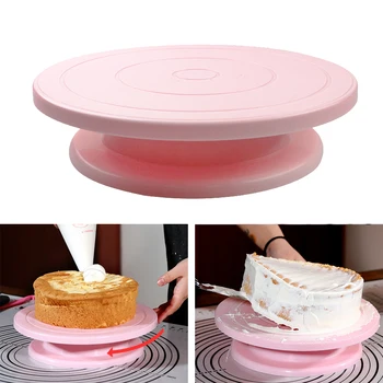 Plastikiniai Pyragas Plokštės Ratas Sukasi priešslydžio sistema Apvalus Tortas Stovi Tortas Dekoravimo Sukamasis Stalas Virtuvėje 