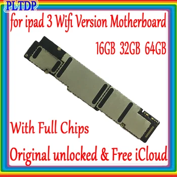 Mainboard už ipad 3 Wifi Versija / Wifi-3G Versija Plokštė Visiškai Žetonų,Originalus, atrakinta ipad 3 Logika lenta,Nemokama 
