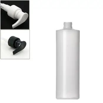 500ml tuščių plastikinių minkštas butelis ,natūralios spalvos HDPE cilindrų turas su juoda/balta Užraktas Siurbliai