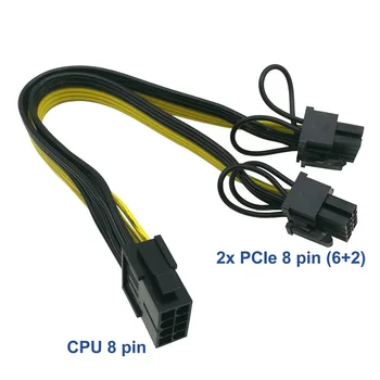 Kokybės PCI-E Adapterio Kabelį PCI-E 8 Pin, Dual 6+2Pin Splitter Keitiklio Laido Moterų ir Vyrų PCI-E Laidas Kompiuterių Priedai