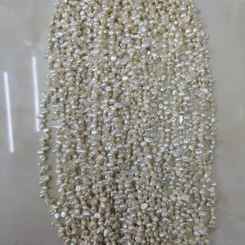 37 CM, perlo karoliukai,4-6 mm keshi baroko, pobūdžio gėlo vandens prarasti perlas kryptis