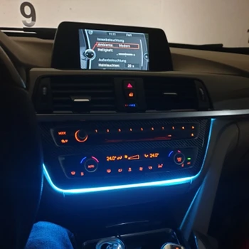Automobilio Anglies Pluošto Radijo Apdaila LED apšvietimo Vidaus Duris AC Kolegijos Dekoratyvinės Šviesos-BMW 3 Series F30/F31