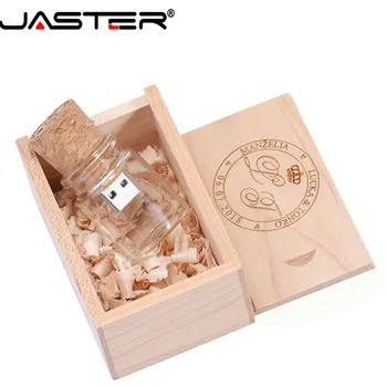 JASTER LOGOTIPAS individualų Stiklo butelis, USB 2.0+ BOX 