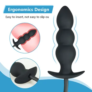 Analinis granulės suaugusiųjų sekso žaislai, pripučiami analinis kamuolys butt plug dildo siurblys prostatos massager analinis extender moterų, vyrų gėjų