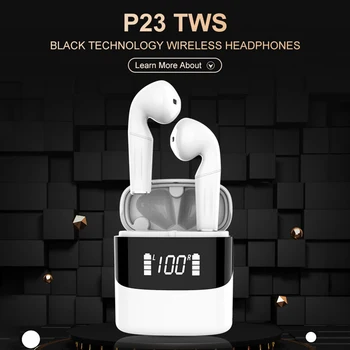 TWS Ausines P23 Bluetooth 5.0 Tiesa, Belaidės Stereo Ausinės Ausinių su Mikrofonu Nešiojamų Pramogų Ausinės Prekes