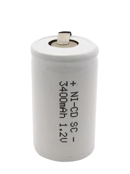 1.2 V 3400mah SC NI-CD Įkrovimo Baterija (akumuliatorius 22420 Sub C Ni-CD Ląstelių Suvirinimo Skirtukus, Elektriniai Gręžimo Atsuktuvas