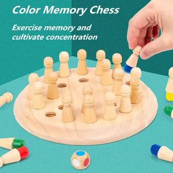 Vaikai Mediniai Atminties Šachmatų Rungtynės Stick Pažintinių gebėjimų, Mokymosi Žaislai, Įdomus Spalvų Žaidimas Valdybos Galvosūkiai Švietimo Žaislas Vaikams