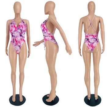 S-5xl Plius Dydis maudymosi kostiumėlį Moteris Didmeninė Bikini Šortai vientisi Rožinė Ruožas Bodycon Seksualus Maudymosi Kostiumą, Vasarą Dropshipping