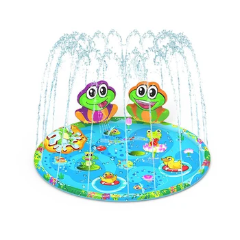 Vaikai Purkštuvų Vandens Pagalvėlės, Kilimėlis, Lauko Vejos Frog Splash Kilimėlis Lauko Vejos Vasarą Vaikams, Vaikams, Vandens Žaislas Purkštuvų Padas