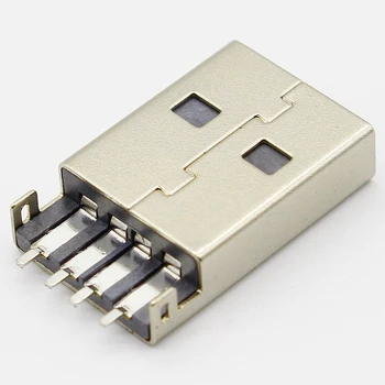 10vnt/daug 4Pin USB 2.0 A Tipo Male Plug SMT Jungtis Juoda G49 Duomenų Perdavimo mokesčių Nemokamas Pristatymas