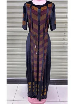 Naujas Stilius Afrikos Moterų Drabužių Dashiki Abaja Mados Aksomo Audiniai Karšto Gręžimo Prarasti Suknelė Nemokamai Dydis Vienas Gabalas