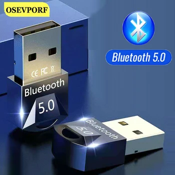 USB Bluetooth Adapteris 5.0 Dongle For PC Kompiuterio Garsiakalbio Belaidės Pelės PS4 3 Bluetooth5.0 Muzikos Garso Imtuvas, Siųstuvas Aptx