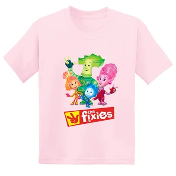 Rusijos Animacinių filmų Į Fixies Spausdinti Vaikai Juokingi marškinėliai Mielas Vaikams Drabužių Vasaros Kūdikių Berniukų Viršūnes Mergaitėms trumpomis Rankovėmis Marškinėliai