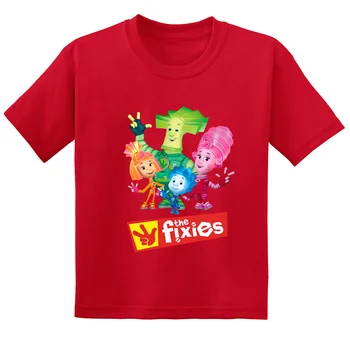 Rusijos Animacinių filmų Į Fixies Spausdinti Vaikai Juokingi marškinėliai Mielas Vaikams Drabužių Vasaros Kūdikių Berniukų Viršūnes Mergaitėms trumpomis Rankovėmis Marškinėliai