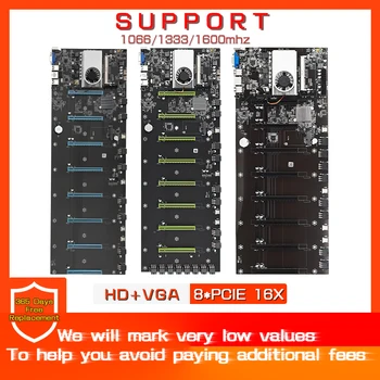 BTC-T37/BTC-S37/BTC-D37 Miner plokštė, Plečiama uosto, 8 * PCIE 16X /4 * USB2.0 /DDR3 Sodimm Lizdas/ Paramos 1066/1333/1 600mhz
