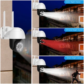 5MP IP Kamera, Wifi PTZ Outdoor 4X Skaitmeninis Priartinimas 1080P Belaidės Kameros H. 265 Ai Žmogaus Aptikimo, Įspėjimo Namų Apsaugos Kamera,
