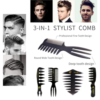 2021 naujas vyrų retro naftos šukuosena galva plati, dantų šukos barzda šabloną formavimo šukos plaukų šepetys barzda naftos šukos vyrų stilius įrankis