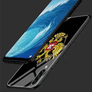 Rusija rusijos Vėliavos Herbas Stiklo Telefono dėklas Samsung Galaxy A51 A71 5G A50 A70 A31 A21s M31 A30 A91 A41 M51 M30s A40 Dangtis