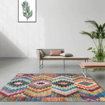 Atsitiktinis Bohemijos įvairių spalvų geometrija nacionalinės vėjo miegamasis, virtuvė, gyvenamasis kambarys grindų kilimėlis kilimų užsakymą