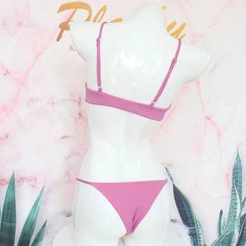 Seksualus Kietas Briaunoti Trikampis Micro Thong Bikini Nustatyti Maudymosi Kostiumėlį Su Ring Hoop Moterų 2021 Įžūlus Maudymosi Kostiumėliai Plaukti Paplūdimio Drabužiai Vonia Kostiumas