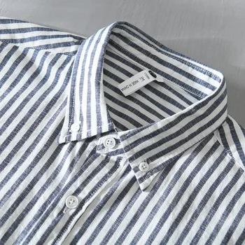 Vasaros trumpomis rankovėmis Dryžuotas marškinėliai vyrams, atsitiktinis medvilnės, Aukštos kokybės, minkštas ir kvėpuojantis marškinius vyras drabužių mados viršūnes L867