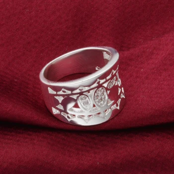 Naujas Atvykimo 925 Sidabro Žiedai Moterims, Platus Piršto Žiedas Su Cirkonio Vestuvių Juostoje Anillo Sužadėtuvių Ir Vestuvių Papuošalai Bague Femme