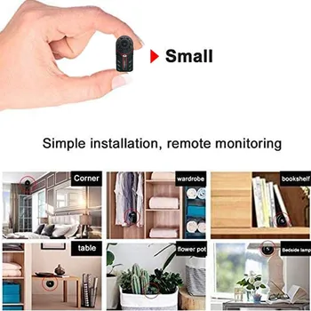 Belaidžio WiFi Mažas Mini Kamera Smart Home Security Priežiūros Maža Cam Patalpų Naktinis Matymas, Judesio Aptikimas Pet Kūdikio Stebėjimo