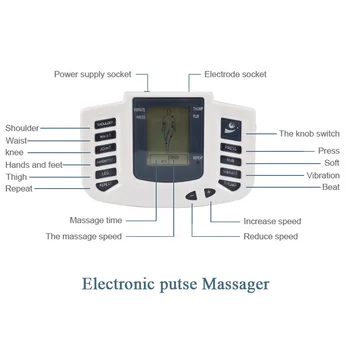 Elektros Raumenų Stimuliatorius Kūno Lieknėjimo Terapija Massager Masažas Impulso Dešimtis Akupunktūra Sveikatos Priežiūros Mašina+Šlepetės +16Pads