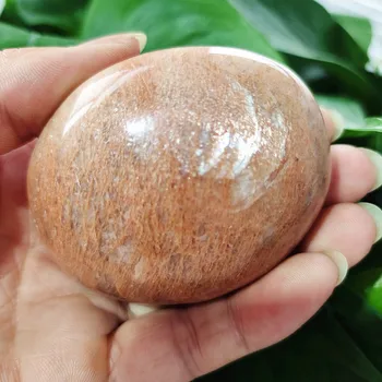 AAA Natūralių apelsinų mėnulio akmuo širdyje, Palm žaisti palmių paviljonas, akmens mineralinė pavyzdys kristalų stonLove ornamentu