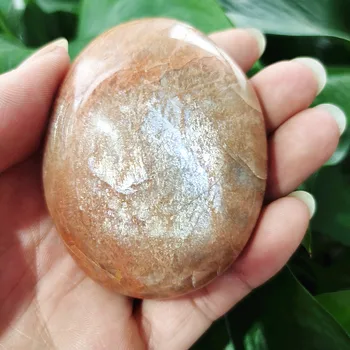 AAA Natūralių apelsinų mėnulio akmuo širdyje, Palm žaisti palmių paviljonas, akmens mineralinė pavyzdys kristalų stonLove ornamentu