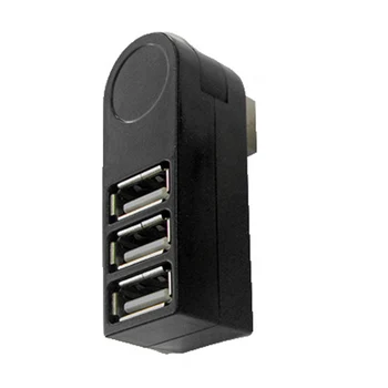3 Prievadų USB 2.0 Mini Pasukti Splitter Adapteris Centru KOMPIUTERIS Notebook Laptop Mac 6J16