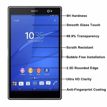 Apsauginė Plėvelė Sony Xperia Z3 Tablet Kompaktiškas 8 Grūdintas Stiklas Screen Protector Sony Xperia Tablet Z3 Screen Protector