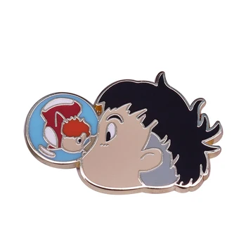 Ponyo ir Sosuke Emalio Pin studio Ghibli Ženklelis ūkio meilės išgelbėti pasaulį Sagė Hayao Miyazaki meno kūrinius, kolekcijas