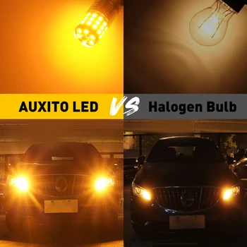 2vnt 1156 Bau15s LED Geltona Canbus Posūkio Signalo Žibintai Nissan Versa Patrol Kubo Lapų Pathfinder LED Indikatorius W21W 7440