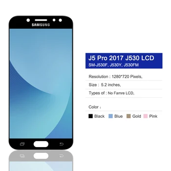 Super Amoled skystųjų kristalų (LCD Samsung Galaxy J5 2017 LCD Jutiklinis Ekranas J530 J530F Sm-J530FM Ekranu Samsung J5 Pro 2017 Ekranas