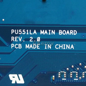 AK PU551LA nešiojamojo kompiuterio motininė plokštė, Skirta asus PRO551L PU551L PU551LA PU551LA bandymo originalus mainboard rev 2.0 2957U