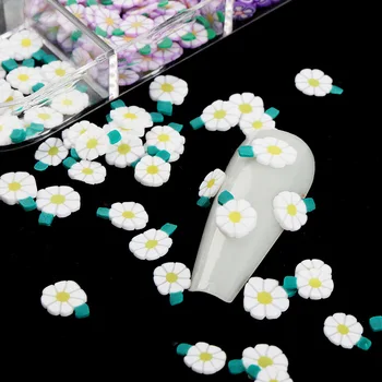 3D Nagų Dailė Maža Mielas Gėlių Polimero Molis Skiltelės Priedai Japonijoje Vyšnių Žiedai Ramunės Blizgučiai, Nagai, Papuošalai Prekes