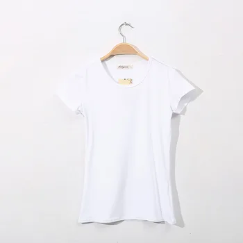 Pagrindinis T-Shirt Moterims Trumpomis Rankovėmis O-Kaklo Atsitiktinis Camiseta Feminina Juoda Balta Medvilnės Vasaros Vientisos Spalvos Marškinėliai Slim Tee Marškinėliai