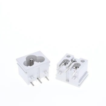 10VNT IEC320 C6 baltos spalvos Male Plug kištukinis lizdas 2P Jungtis vario Jungiklis AL-030
