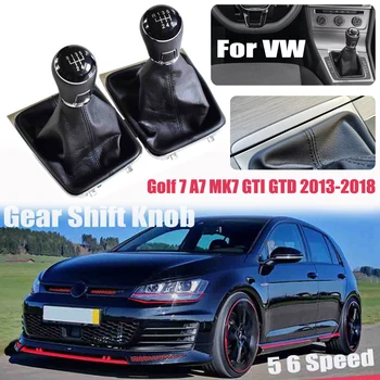VW Golf 7 A7 MK7 GTI GRNT 2013 2016 2017 2018 Automobilis 5 /6 laipsnių Pavarų Stick Lygio Perjungimo Rankenėlė Su Odos Įkrovos