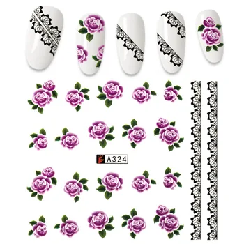 AMGK Nagų Lipduką Lady Gėlių, Rožių Blizgučiai Dizainas Visiškai padengti apdailos lipdukai summe