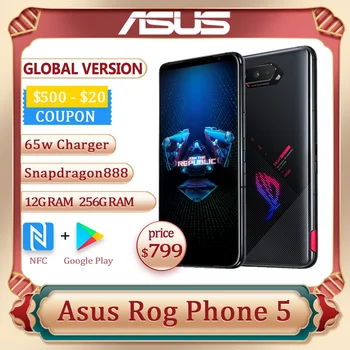 Originalus ASUS ROG Telefonas 5 Pasaulio Versija Snapdragon888 12/16GB RAM 256 GB ROM, 6000mAh 65W NFC OTA Žaidimų Telefonas ROG5 игральный